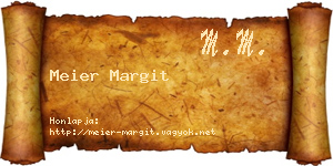Meier Margit névjegykártya